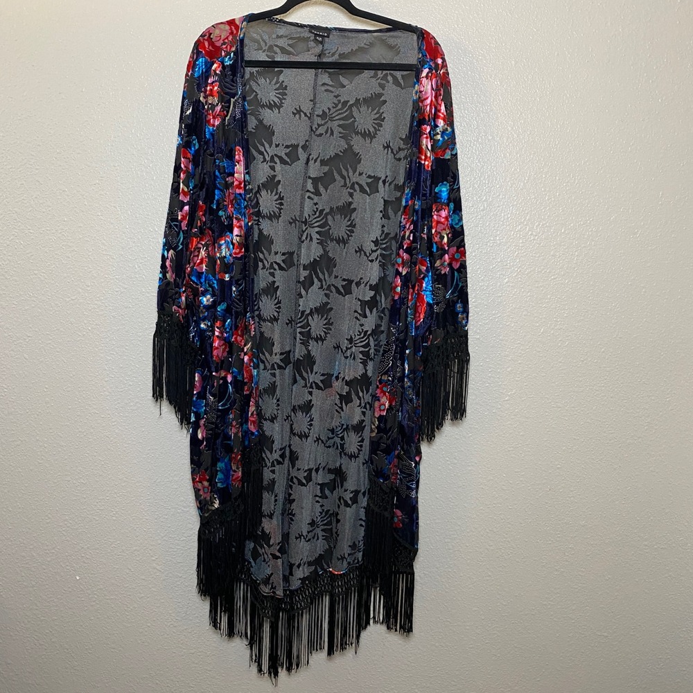 Torrid Velvet Burnout Kimono 4/5 Fringe Festival Whimsigoth Dark Feminine Witchy